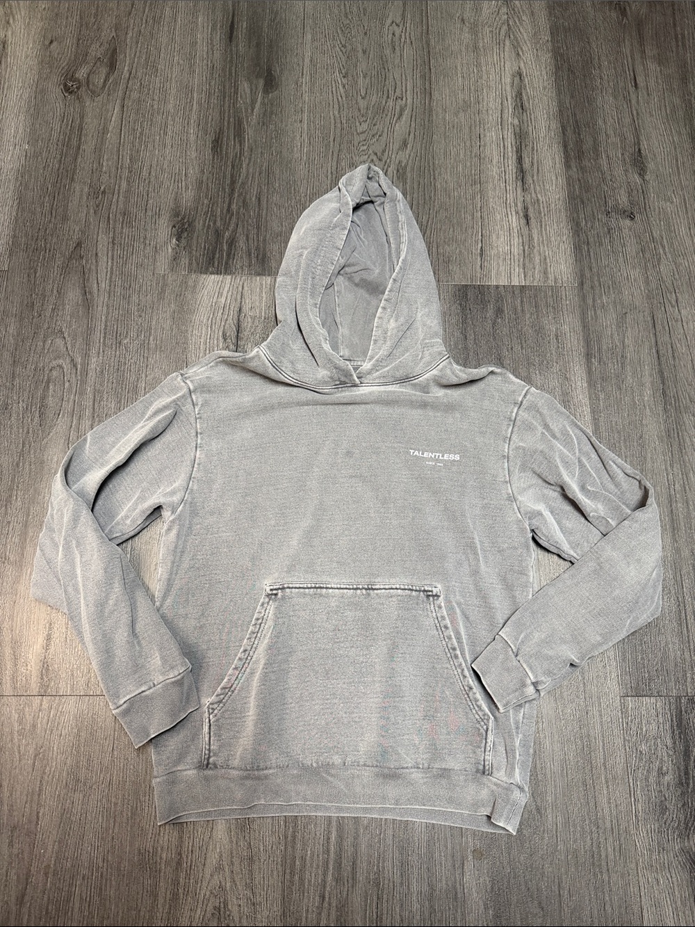 TALENTLESS Gray Washed Pullover Hoodie